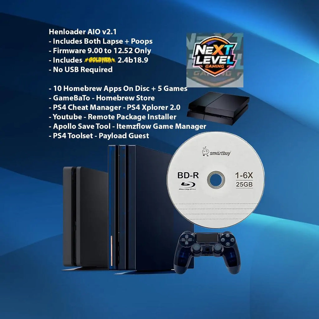 PS4 BD-J Henloader AIO V2.1 Disc FW 9.00-12.52