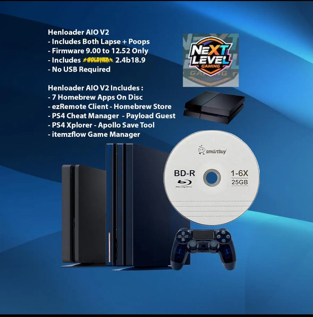 PS4 BD-J Henloader AIO V2 Disc FW 9.00-12.52