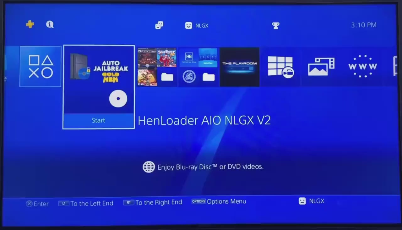 PS4 BD-J Henloader AIO NLGX V2 Disc Fw 9.00-12.52